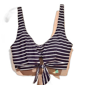 Sea Level Swim Charmarel Tie Front Moulded Underwire Bra Bikini Top size 10 NWT